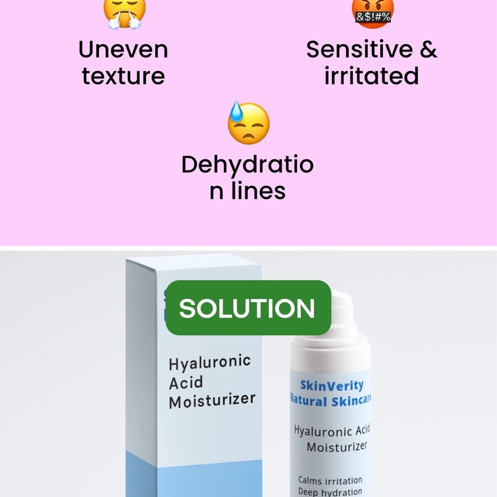Blue and White Skincare Moisturizer with Hyaluronic Acid